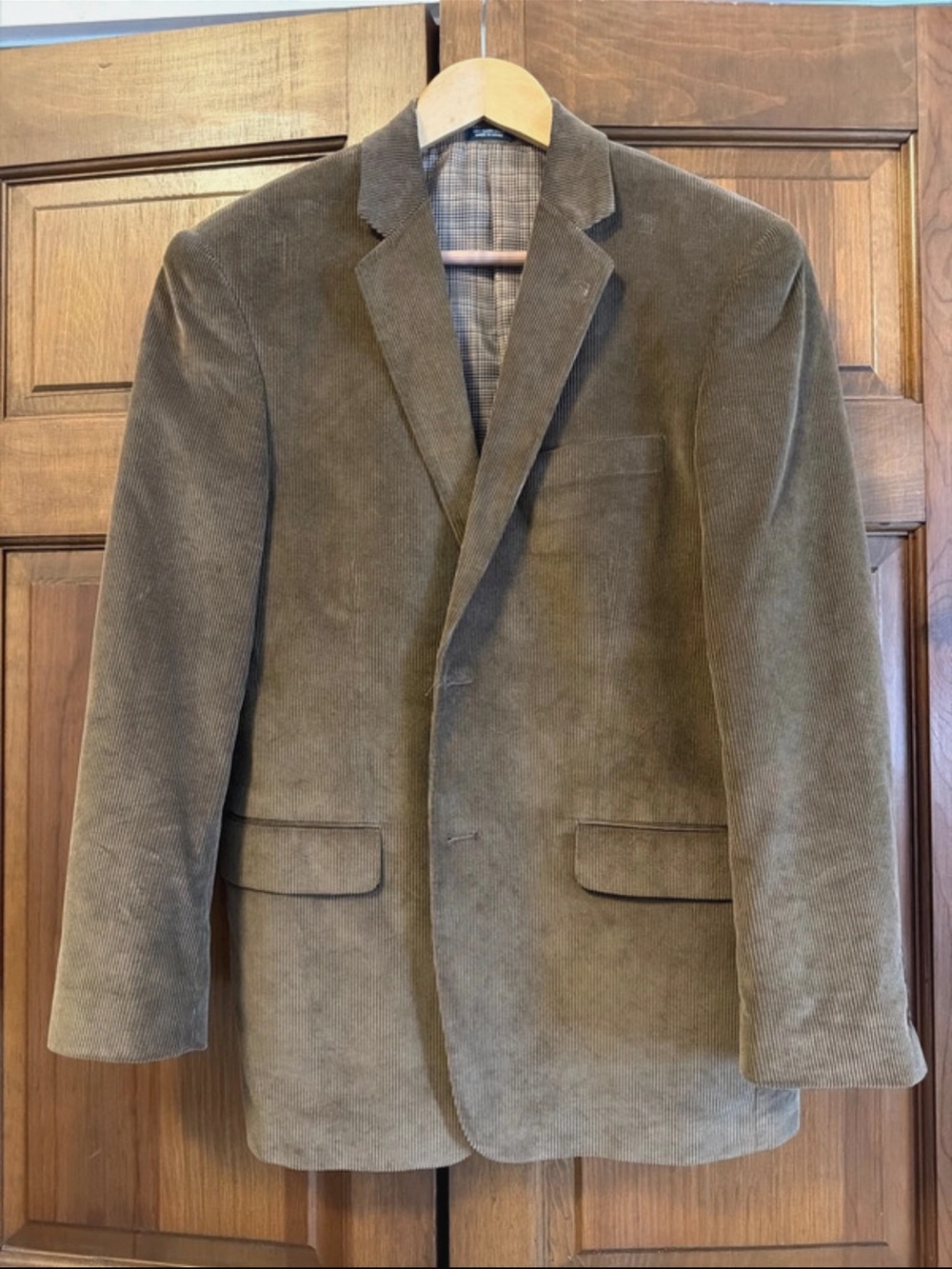 Men's Brown Corduroy Blazer - Classic Tailored Jacket Saddlebred 38S 100% cotton